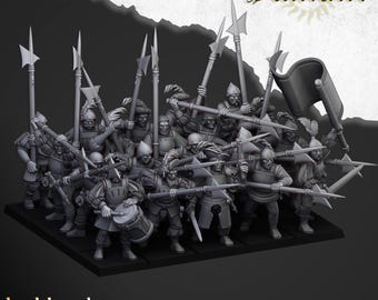 Sunland Imperial Troops with Halberds V2| free bases included| get additional discount!| Highlands Miniatures