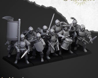 Sunland Imperial Troops with Swords V2| free bases included| get additional discount!| Highlands Miniatures