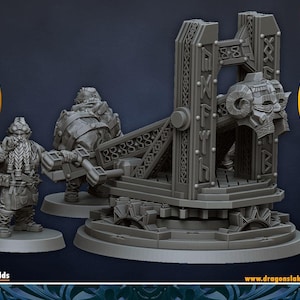 Dwarf Catapult| free bases included| get additional discount!| DragonsLake Miniatures