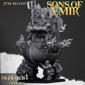 Dwarf King on Throne| free bases included| get additional discount!| Highlands Miniatures