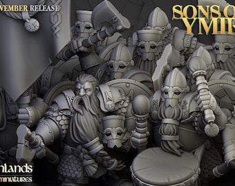 Dwarfs Huscarl| free bases included| get additional discount!| Highlands Miniatures