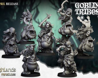 Swamp Goblins Frog Riders| free bases included| get additional discount!| Highlands Miniatures