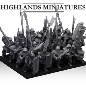 Highlands Miniatures Men at Arms of Gallia with Halberds and Shields