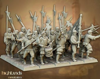 Sunland Imperial Troops with Halberds| free bases included| get additional discount!| Highlands Miniatures