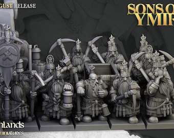 Dwarfs Miners| free bases included| get additional discount!| Highlands Miniatures