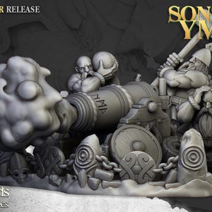 Dwarf Cannon| free bases included| get additional discount!| Highlands Miniatures
