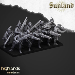 Sunland Arquebusiers| free bases included| get additional discount!| Highlands Miniatures