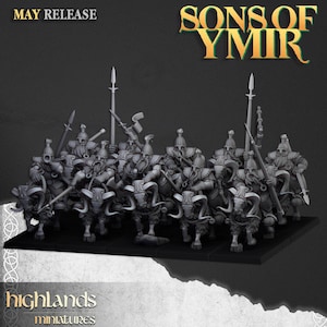Dwarfs Mounted Dwarfs| free bases included| get additional discount!| Highlands Miniatures