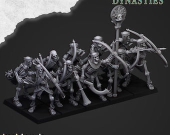 Ancient Skeleton with Bows| free bases included| get additional discount!| Highlands Miniatures