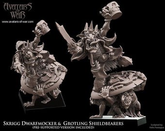 Goblin King Dwarfmocker Shield Bearers| free bases included| get additional discount!| Avatars of War