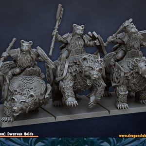 Dwarf Bear Riders| free bases included| get additional discount!| DragonsLake Miniatures