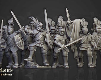 Sunland Knights on Foot| free bases included| get additional discount!| Highlands Miniatures