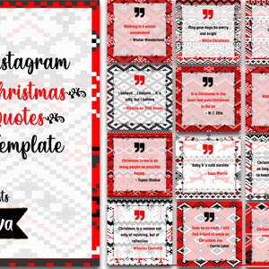 Heartwarming Christmas Quotes Canva Intagram Post Templates | Ready To Use Instagram Post Templates |30 posts
