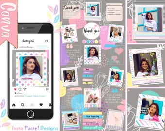 Pastel Perfect Canva Instagram Puzzle Feed Template | 18 Posts |  Canva Instagram Template, Pastel