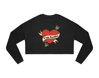 Tom Kaulitz personalizado, Teen Crush, regalo de San Valentín para hija, diseño de corazón, sudadera recortada para mujer