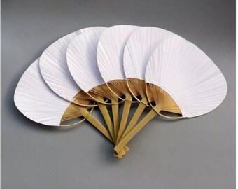 Download Diy Paper Paddle Fan Set Of 12 Craft Hand Fan Kit Blank Etsy