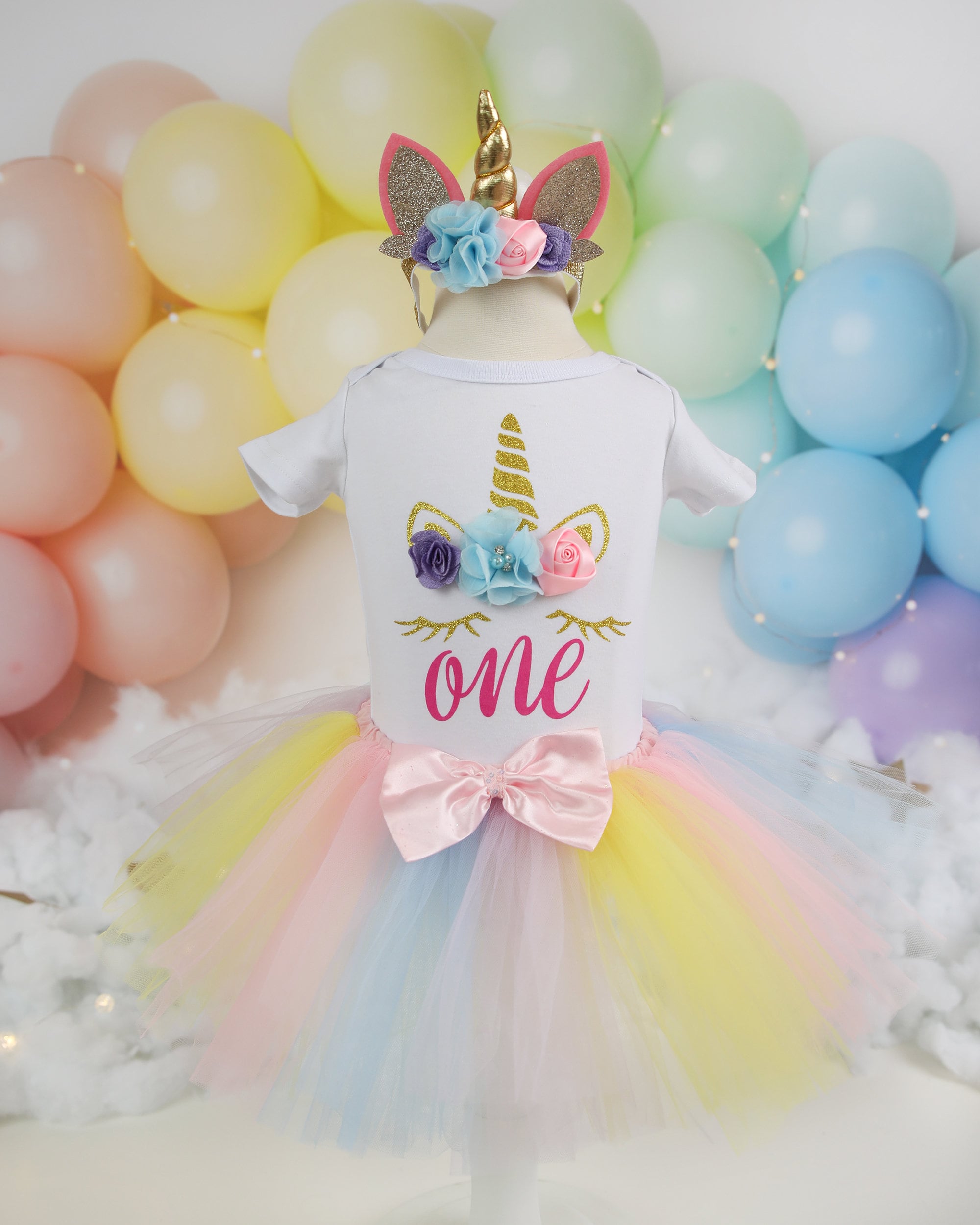 birthday dress unicorn Baby Tutu Dresses For 1st Unicorn Birthday Outfit, 1st Birthday Outfit, Rainbow Tutu Size:Made to Measure Made with pastel holographic Halter Neckline Wedding Dress Roveilla Elegant Mint Green