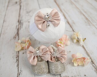 Ready to Ship - Baby Bling Glam Shoes, Rose Gold Baby Shoes 9-12 months