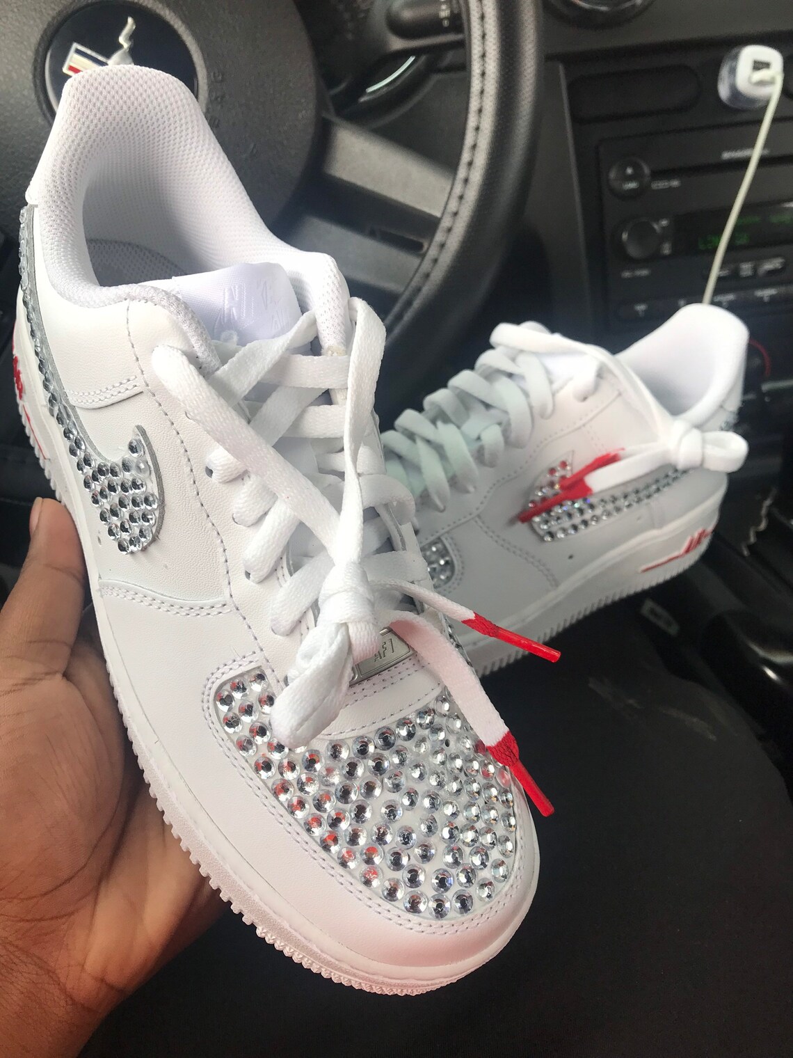 custom red bottom air force 1