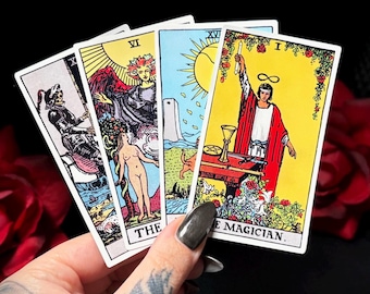 Tarot Card Sticker | Major Arcana | Classic Rider-Waite Smith Tarot Card Sticker | Colour, Black & White | Glossy, Holographic or Glitter