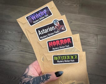 Pick Your Mystery Sticker Pack! | Witchy Gothic Spooky Halloween | Beetlejuice | Horror | Bride of Frankenstein | Astarion Baldur's Gate D&D