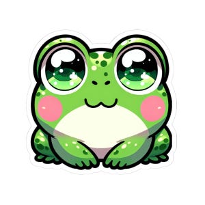 Cute Frog Kiss-Cut Stickers - Whimsical Frog Decals, Laptop Stickers, Cute Frog Art, Children&#39;s Gifts, Frog Lover Decor
