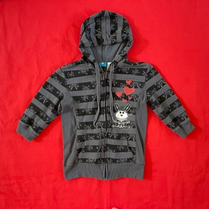 VTG Y2K Its Happy Bunny Hearts and Skulls Zip up Hoodie S Etsy