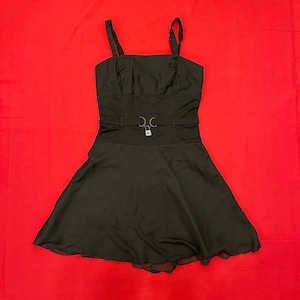 VTG Tripp NYC Black Lock Goth Dress S