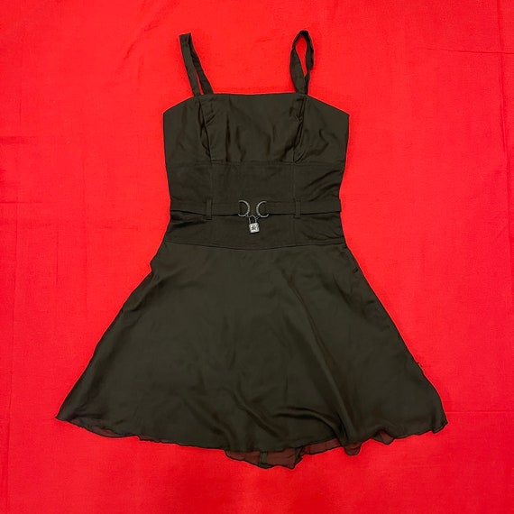 VTG Tripp NYC Black Lock Goth Dress S - image 1