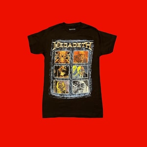 Megadeth Vic Rattlehead Grid Metal Band Shirt XS