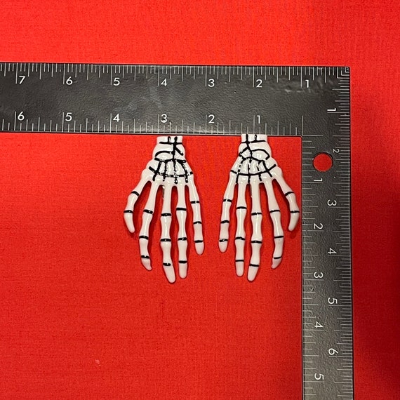 White Skeleton Hands Goth Hair Clips - image 4