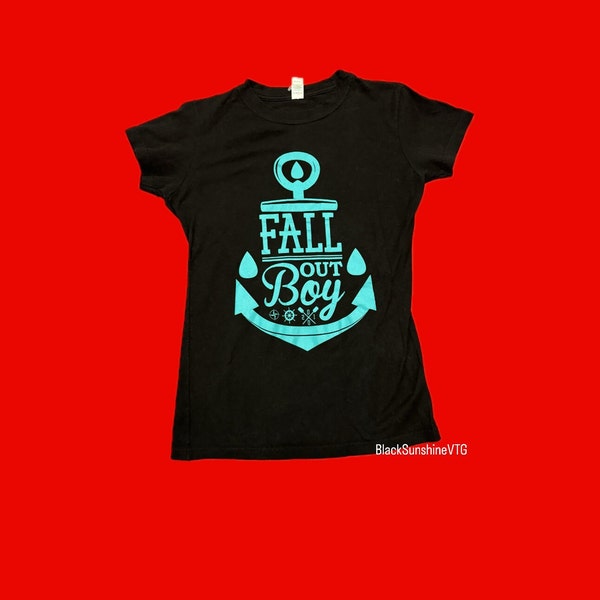 Fall Out Boy FOB Anchor Emo Junior Fitted Band Shirt M