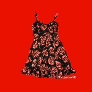 Royal Bones by Tripp NYC Red Bleeding Roses Emo Goth Dress s