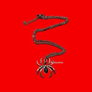 Spider Pendant Goth Novelty Necklace