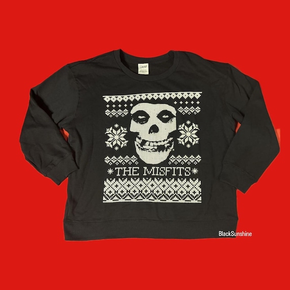 Misfits Fiend Skull Snowflake Xmas Holiday Pullover Punk