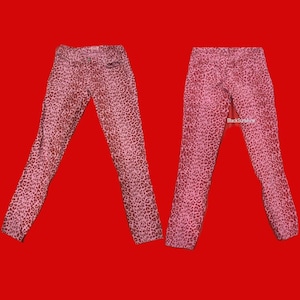 Tripp NYC Pink Leopard Print Emo Scene Super Skinny Low Rise Jeans Pants Size 3