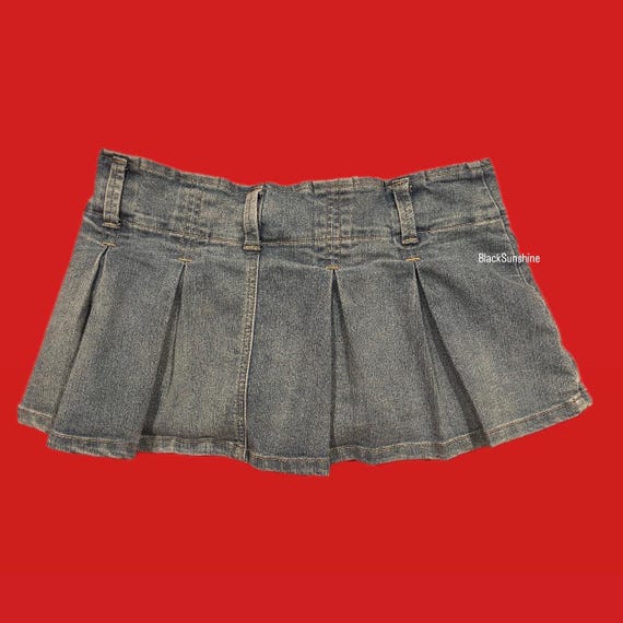 Almost Famous Denim Pleated Mini Skort M