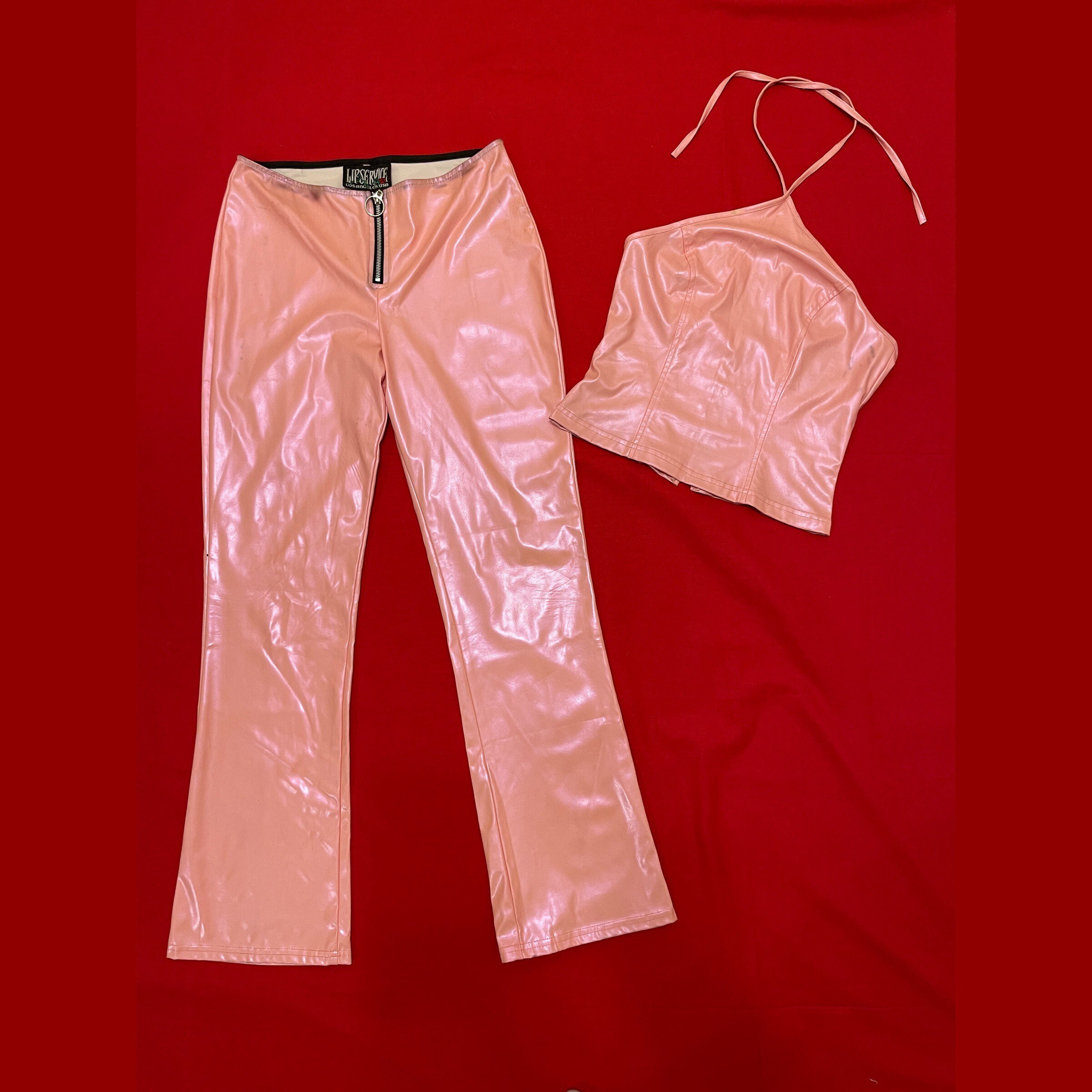 Pink Vinyl Pants 