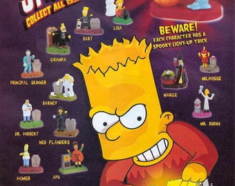 バーガーキング　米国キッズセット　2002年　 ザ・シンプソンズ　全10個セット VTG 2002 Burger King Simpsons Halloween Light up Collection Kids