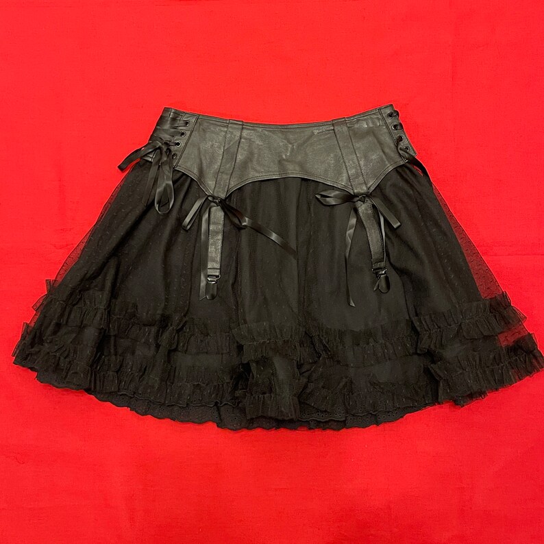 Spin Doctor PVC Corset Tulle Goth Skirt XS Etsy
