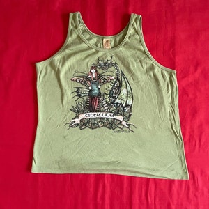 2004 VTG Amy Brown Fairy Green Tank Top XL