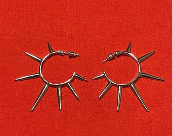 Spiked Hoop Grunge Alt Goth Earrings