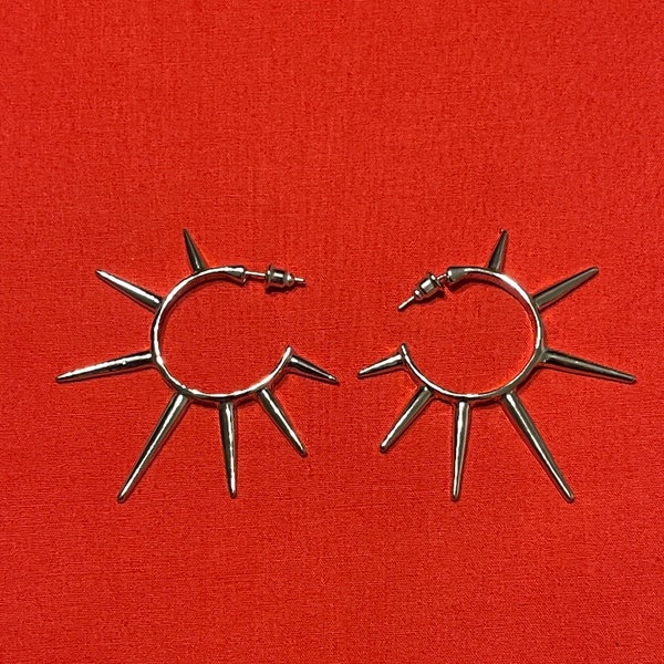 Spiked Hoop Grunge Alt Goth Earrings