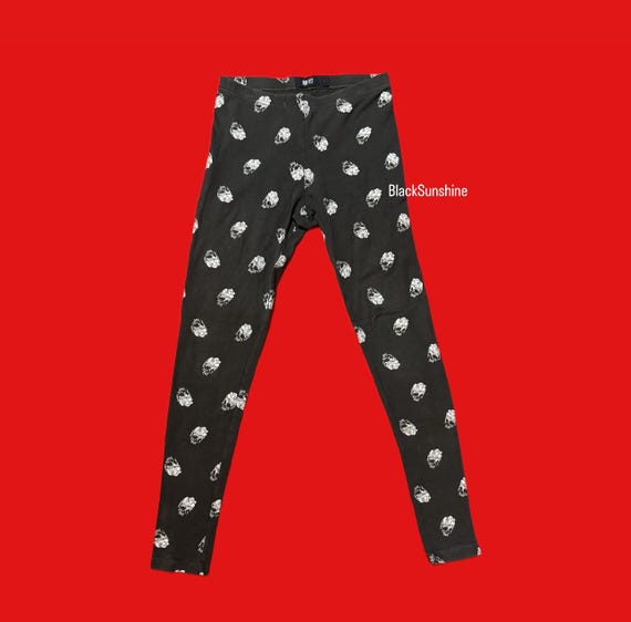 Iron Fist Skull Pattern Emo Goth Leggings Small