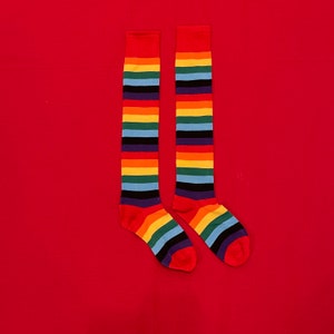 Smiley face, rainbow themed Sublimation Socks