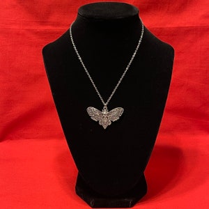 Death Skull Moth Pendant Goth Occult Oddities Necklace