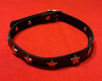 Star Stud Choker Faux Leather Mall Goth Collar Necklace Jewelry