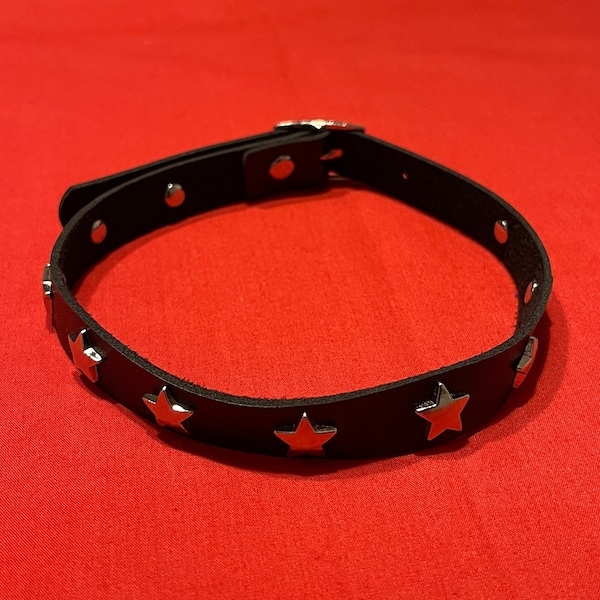 Star Stud Choker Faux Leather Mall Goth Collar Necklace Jewelry