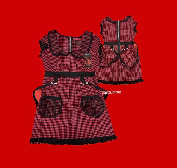 Tripp NYC Red Black Bo Peep Gingham Babydoll Dress - Etsy