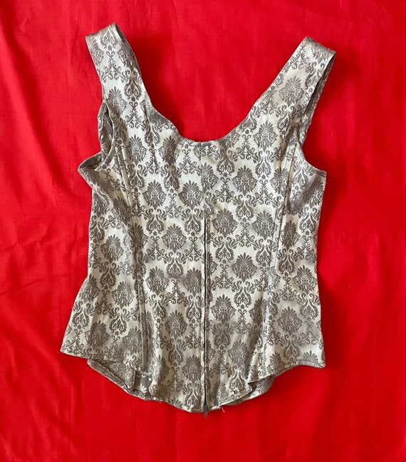 VTG Morbid Threads Goth Corset Front Lacing L - image 2